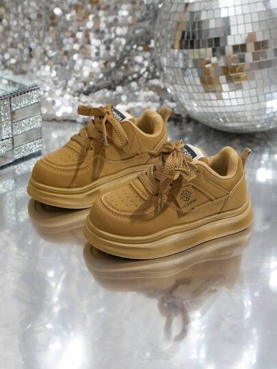 A Pair Of Unisex Spring And Autumn New Children's Shoes, Boys' Non Slip Soft Soled Baby Shoes, Breathable And Lightweight, Girls' And Students' White Sports Shoes