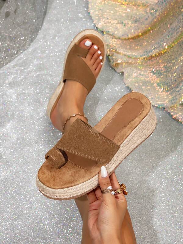 Pantofi sport pentru femei, transparenti, cu vârful deschis, cu bareta simplă țesută, talpă antiderapantă - Pantofi de plajă casual, eleganti și versatile, potriviți pentru vacanță, birou și ținute casual, sandale cu platformă multifuncționale | Pantofi de culoare neutră | Sandale cu platformă și toc înalt, impermeabile