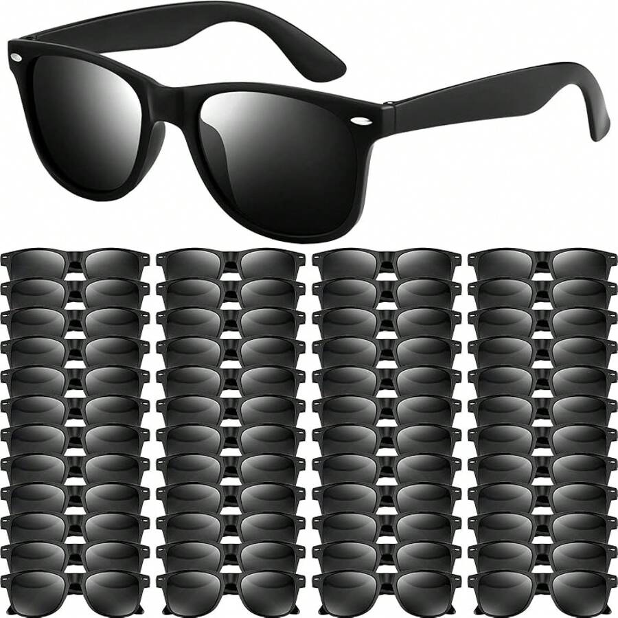 NEBURORA 6 Pack Black Bulk Retro Black Shades Party Adult Men Women Summer Beach Party Accessories