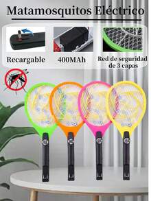 1 Piece Foldable Rechargeable Electric Fly Swatter, Fly Swatter, Racket With Rechargeable Battery, Random Color Delivery - US A Type Plug(110-127V) - View 6