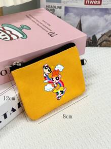 THE POWERPUFF GIRLS Multicolor Mini Coin Purse Card Holder Key Pouch Zipper Coin Wallet Cute Cartoon Policewoman Lipstick Storage Bag For Women Wallet Mini Wallet Purse Wallet Travel Wallet Back To School Supplies Stationery Pencil Pouch