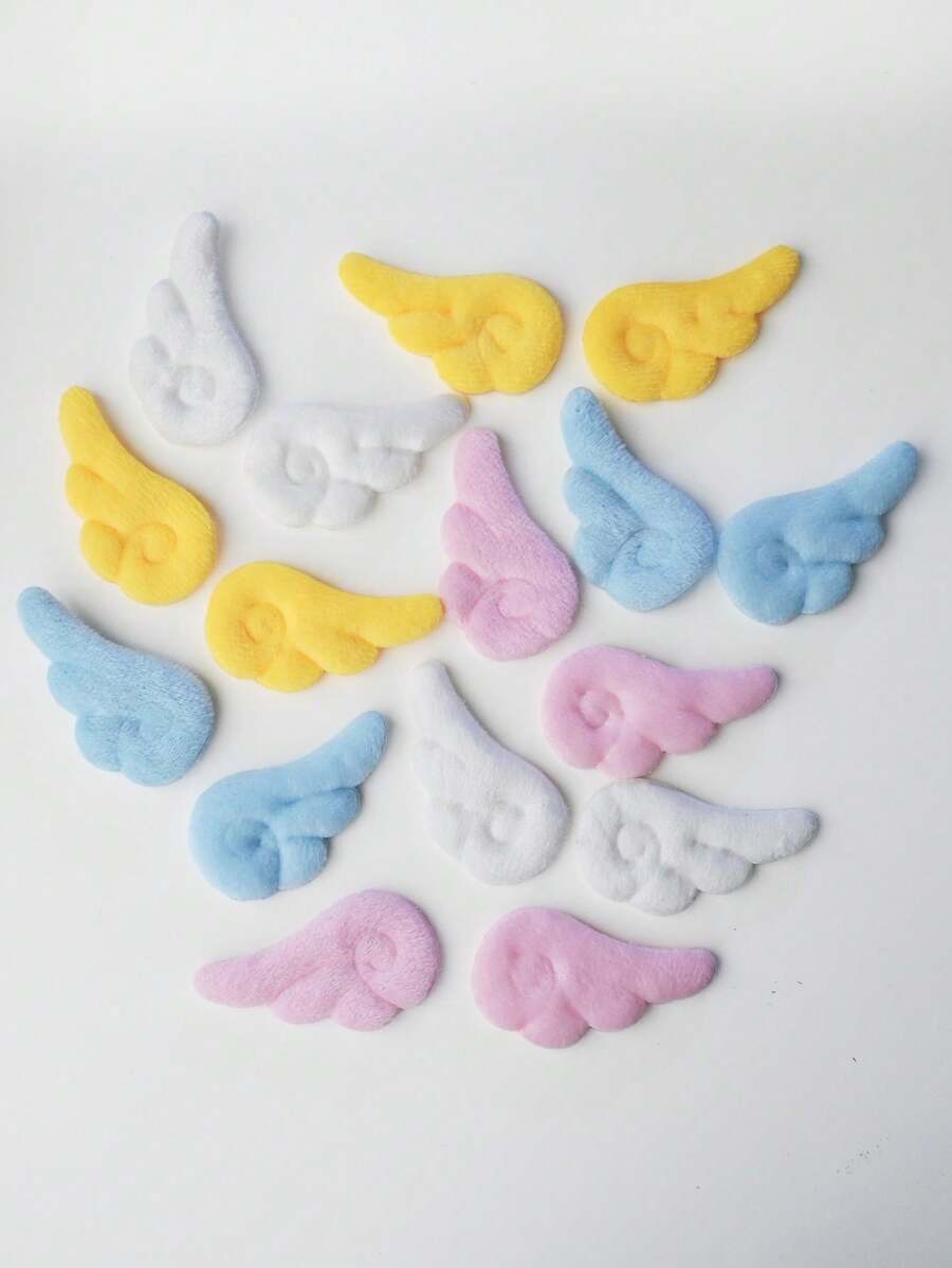 12个白色毛绒天使翅膀DIY发饰，适用于装饰衣服、包包、鞋子、拖鞋、手套、手机壳等，包括发夹、爪夹、发卡、发夹、发卡、学生用品、粉色发夹、冬季可爱配饰、少女风配饰、情人节配饰、头部配饰、发卡 - 白色 - 查看 1