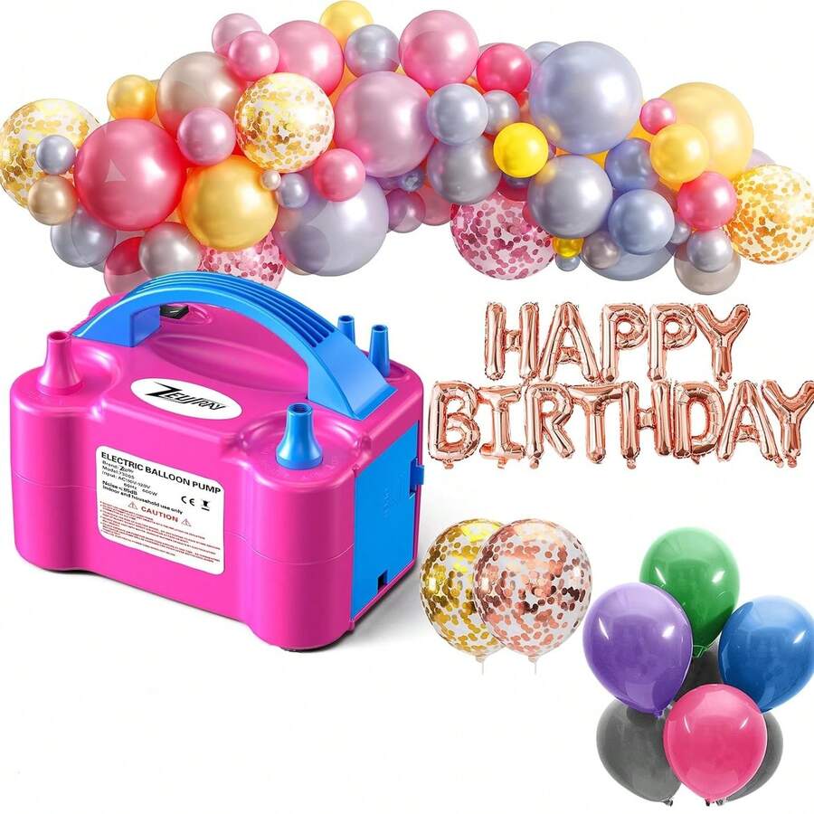 Bomba inflador de globos con aire eléctrica para fiestas cumpleaños bodas eventos infantiles inflado rápido práctico fácil de transportar uso profesional y doméstico - Tipo de Enchufe A USA (110-127V) - Ver 1
