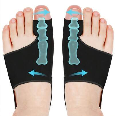 2pcs Toe Separators For Women & Men, Thumb Splitter With Gel Cushion Pads, High Elasticity Toe Separation Comfortable & Breathable For Day/Night Support