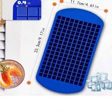 1pc/2pcs 160-Cavity 1*1cm Mini Square Silicone Ice Cube Trays, Reusable Flexible Ice Cube Molds, Unbreakable Ice Cube Making Tools For Whiskey, Milk, Juice, Chocolate And Other Beverages