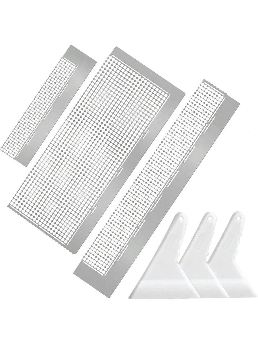 2/6 Pieces Diamond Drawing Ruler Stainless Steel Diamond Mesh Ruler 5D Diamond Drawing Ruler Tool DIY Drawing Ruler Belt 1020 240 520 Blank Mesh Diamond Painting Repair Tool Suitable For DIY Art Crafts
