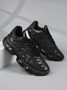 Men's Shoes Stylish Men Sports Shoes Lace-Up Shoes Men's Sneakers Personalized Black Street Casual Shoes - Black - View 2