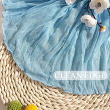 5pcs Blue Cheese Cloth Table Runner 35*71 Inch, Transparent Farmhouse Table Runner For Wedding, Bridal Shower, Birthday Party, Banquet, Hotel Restaurant, Thanksgiving Dinner Table Decor