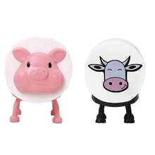 3 件可爱奶牛形状纸巾架 - 独立式纸巾架、浴室装饰和配件、有趣的卷纸架、独特的家居装饰、桌面装饰、带头锁设计，适合大多数卷筒卫生纸、浴室装饰、时尚家居装饰、独一无二的礼物 - 彩色 - 查看 2