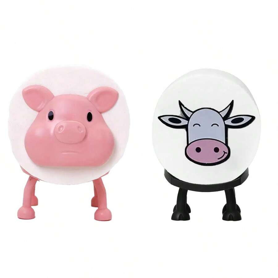 3 件可爱奶牛形状纸巾架 - 独立式纸巾架、浴室装饰和配件、有趣的卷纸架、独特的家居装饰、桌面装饰、带头锁设计，适合大多数卷筒卫生纸、浴室装饰、时尚家居装饰、独一无二的礼物