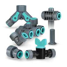 OD-12MM PE PU Tubing Fittings Quick Push Garden Water Connecters 3/8'' Hose Coupling Adapter Tap Valve Straight Tee Elbow Stakes