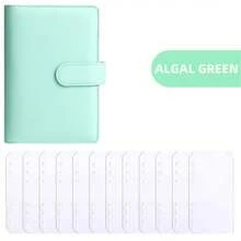 1pc A6 Faux Leather Budget Planner Set With 12 Zipper Bags - Cash/Card Organizer For Daily Office Use