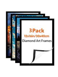 3/4/6 件钻石画框，适用于 11.81x15.75 英寸/30x40 厘米方形钻石艺术油画的画框，磁性自粘钻石艺术画框，适用于墙壁窗户门内侧尺寸的钻石艺术画框 - 彩色 - 查看 14
