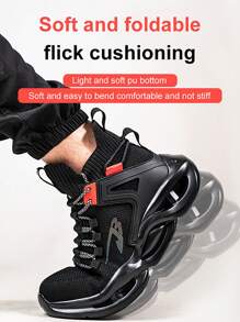 Un par de botas con punta de acero para hombres, anti aplastamiento y anti perforación, para uso diario en el almacén, entrenador de trabajo para hombres, anti deslizante para taller de forja para mujeres, botas para sitio, zapatos de trabajo para exteriores, zapatos de oficina para ir y venir, zapatos deportivos para exteriores, zapatos de senderismo para exploración al aire libre, regalos para familiares y amigos en días festivos