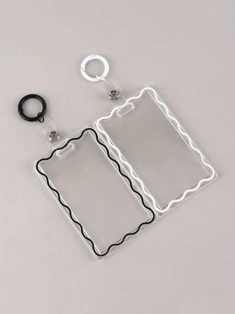 1个卡套和1个钥匙扣透明创意亚克力卡套学生校园卡饭卡保护套钥匙扣，办公用品，学校用品，家居用品，适用于校园卡，学生卡，医疗卡，身份证，银行卡。返校，办公用品，返校用品