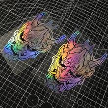 1 件般若波罗蜜多佛教面具汽车贴纸，防紫外线激光贴纸，恶魔全息材料贴纸，日本 JDM 风格适用于电动汽车、摩托车、车窗玻璃，防水装饰贴纸 - 均碼 - 查看 9