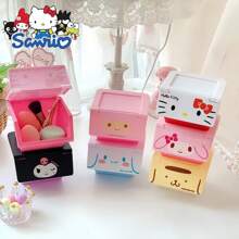 Sanrio 3pcs/Sanrio Hello Kitty Y2K Desktop Clamshell Storage Box Kuromi My Melody Cinnamoroll Pochacco Jewelry Box Trash Storage Box Gifts