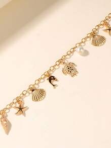 1pc Women's Fashion Pendant Necklace. Vintage Bohemian Resort Style, Featuring Starfish, Shell, Seashell, Turtle Pendant Design. Choker Necklace, Party/Festival Gift, Versatile Accessory Suitable For Everyday And Party Wear. Please Note Accessories Are Random.