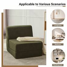 3-In-1 Modern Convertible Sofa Bed, Living Room Furniture, Single Sofa, Foldable Floor Sofa And Sofa Bed, Enjoy Comfortable Naps, Modular Sofa, Suitable For Living Room/Office/Bedroom, Gray, Thicker Design For Extra Comfort