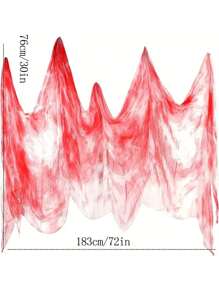 30*72IN Halloween Bloody Cheesecloth, Thin Gauze For Halloween Party Supplies, Bar, Haunted House, Escape Room, Horror Atmosphere Decor, Outdoor Patio, Home Wall Staircase Railing Decoration, Halloween Decor