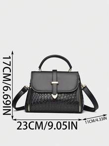 新款时尚经典百搭单肩包，复古简约顶部提手手提包，纯色斜挎包，PU 皮革女包，小众设计，适合城市通勤、日常购物、约会、外出