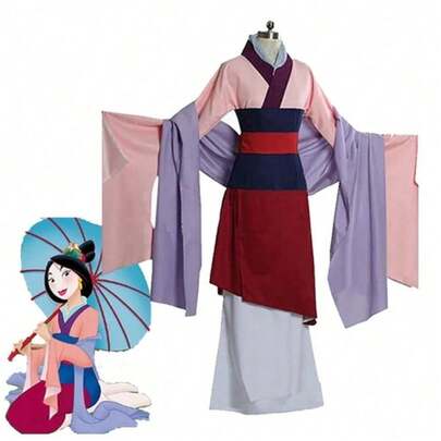 Adult Hua Mulan Pink & Red Dress Princess Halloween Adult Cosplay Lady Costume Chinese Style Fit Dance / Performance/
