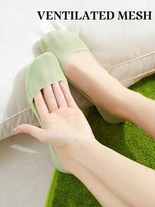 5双装女士透气隐形防滑网眼船袜，适合搭配高跟鞋，春夏秋季均适用 - 彩色 - 查看 2