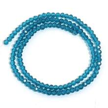 1pc Transparent Peacock Blue Faceted Crystal Abacus Beads, 3/4/6/8/10mm Bead Assortment, Fashion & Versatile For DIY Jewelry Making Accessories, Suitable For Bracelet, Necklace, Pendant, Decoration