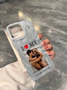 1 Stück personalisierbare Foto-Namen Personalisierte Muster Design IMD glänzende glatte Handyhülle Schutzhülle geeignet kompatibel mit iPhone 16 Pro Max/15 Pro/14 Plus/13 Pro/12 Pro Max/11 Pro Max und stilvolle Handyzubehör
