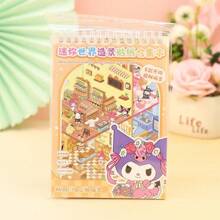 Sanrio Sanrio 8 Designs (16pcs+Random Color Tweezers) Scene Creation Coil Stickers Collection, Cartoon Miniature 3D Layered Scenic Stickers For Children DIY, Home Decor, Gifts - Includes Characters Like Kuromi, My Melody, Pompompurin