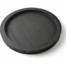 MEIJUANAACYS EXCEL 13 Inch Black Round Wooden Tray, Decorative Serving Trays Ottoman Coffee Table Candle Holder Home Decor Accessories - 黑色 - 查看 1