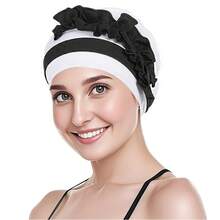 Awegeo Luxury Solid Color African-Inspired Turban Headwrap – Exclusive Design With Artisan Forehead Bow | Sophisticated Headwear For Special Occasions Sleep Bonnet - A - View 9