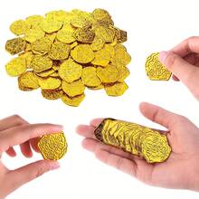 10pcs/30pcs/60pcs Golden Medals & Coins - Pirate Treasure, Spanish Doubloons, Golden Taler Decorations For Parties, Events, Halloween, Christmas, Halloween Party Decor | Golden Coin Design | Durable Plastic, Pirate Party Decorations - Multicolor - View 4