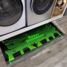 1/2 Piezas Felpudo de Halloween, con respaldo de goma, decoración de entrada de Halloween, decoración para interiores y exteriores, alfombra de cocina, alfombra de drenaje de poliéster, para cocina, sala de estar, entrada, balcón, decoración del hogar, resistente a las manchas, cafetería, bar, fiesta, regalo festivo, dormitorio, decoración del baño