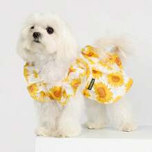 Fitwarm Dog Sunflower Dress, Dog Clothes Small Dogs Girl, Pet Apparel, White, Yellow, Red, Large - Patriotic - View 6
