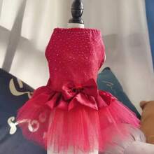 Summer Pet Clothes Dot Dog Dress For Dogs Skirt Summer Princess Dog Wedding Dresses York Clothes For Dogs Skirts Pet Cat Dress - Red - View 1