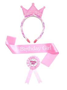 Children's Crown Headband, Brooches, Shoulder Strap, Birthday Party Decorations