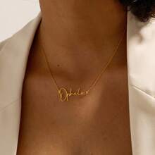 Women's Customized Fashion Word Stainless Steel Necklace, Black, Silver, Gold, Stylish, Colorful, Vintage, Simple, Unisex, Casual, Cuties, Custom, Personalized, Unique, Ideal Gifts For Him, Ideal Gifts For Her, Her, Boyfriend, Girlfriend, Dad, Mom, Family, Friends, For Anniversaries, For Birthdays, For Prom, For Party, Black, Silver, Gold, Stylish