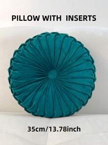 2pcs Velvet Round Swan Decorative Throw Pillow Covers, Suitable For Sofa, Small DIY Cushion, Bedroom, Sofa Decoration Pumpkin 3D Round Velvet Cushion