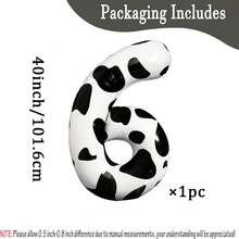 40-Inch Cow Print Balloons, Cow Theme Number Balloons For Birthday Party, Farm And Barn Decorations - Cow Numbers - View 14