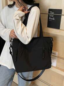 女士大号托特包，女士笔记本电脑工作包斜挎包手提包轻便护士包手提包女士礼品单肩包工作旅行，多口袋斜挎包钱包顶部提手托特包 - 黑色 - 查看 11