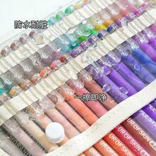 Transparent Pencil Bag Pen Case Simple Style Multi Layers Slots Large Capacity Storage Pouch For Marker Stationery School