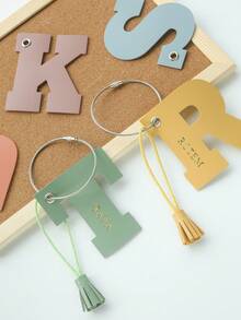 Takeoak 1pc Custom Name Luggage Initals Shape Tag For Suitcases Customized Gold Monogram Name Luggage Tags Personalized Vegan Letter Bag Charm Travel Bag Backpack Tags Gift Tags Travel Accessories Bag Accessories Handmade Chic Travel Gift Birthday Bridesmaid Gifts For Friends[Match The Letters Of The Luggage Tag According To The Customized Name, The Color Of The Letters Is Fixed] - Multicolor - View 7