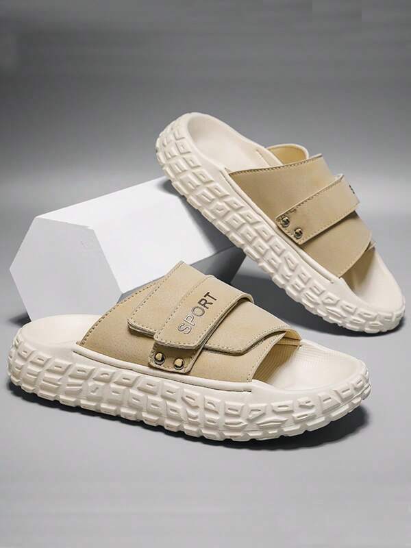 Men's Thick Sole Casual Sandals, Outdoor Slip-On For Teenagers, Summer