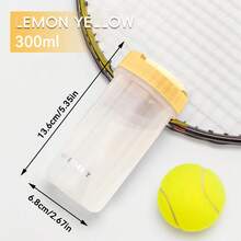 1 件 300 毫升便携式透明塑料水杯带手柄，密封防漏饮料牛奶咖啡杯，可重复使用的耐冷耐热饮水杯，玻璃杯，可用于洗碗机和微波炉的饮水器皿，适合学生和成人在学校、办公室、户外露营、野餐、旅行中使用