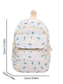 Minimalist Women Functional Backpack, Suitable For Daily Commute And Travel, School Backpack - White - View 5