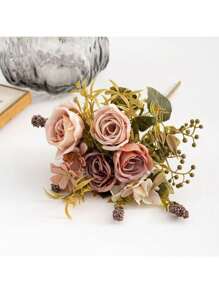 2PCS Romantic Rose Peony Bouquet Artificial Flowers Wedding/Home/Bedroom/Living Room/Dining Table Decoration/Bridal Bouquet, Valentine's Day, Birthday Party, Wedding Decoration Gifts