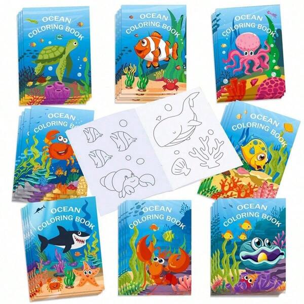 Libro para colorear DIY del mundo submarino y vida marina, libro de actividades con temática oceánica creativa con criaturas marinas fascinantes, apto para proyectos artísticos, alivio del estrés, aprendizaje y un gran regalo para entusiastas del océano