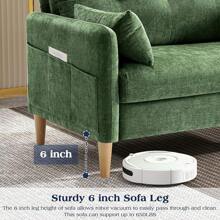 Loveseat Sofa, 47" Small Couch For Living Room, Comfy Chenille Fabric Love Seat For Bedroom WithThrow Pillow,Removable Cushion Cover,Couches For Small Space,Apartment,Dorm