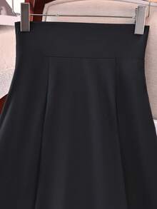 Europe And The United States Elegance Rave Outfitsfesival New A-Line Skirt Vacation Outfits Woman Umbrella Skirt Bow Day Big Swing Skirt Slim Waist Long Skirt Four Seasons Fashion With All Solid Color Women Half Skirt - 黑色 - 查看 5